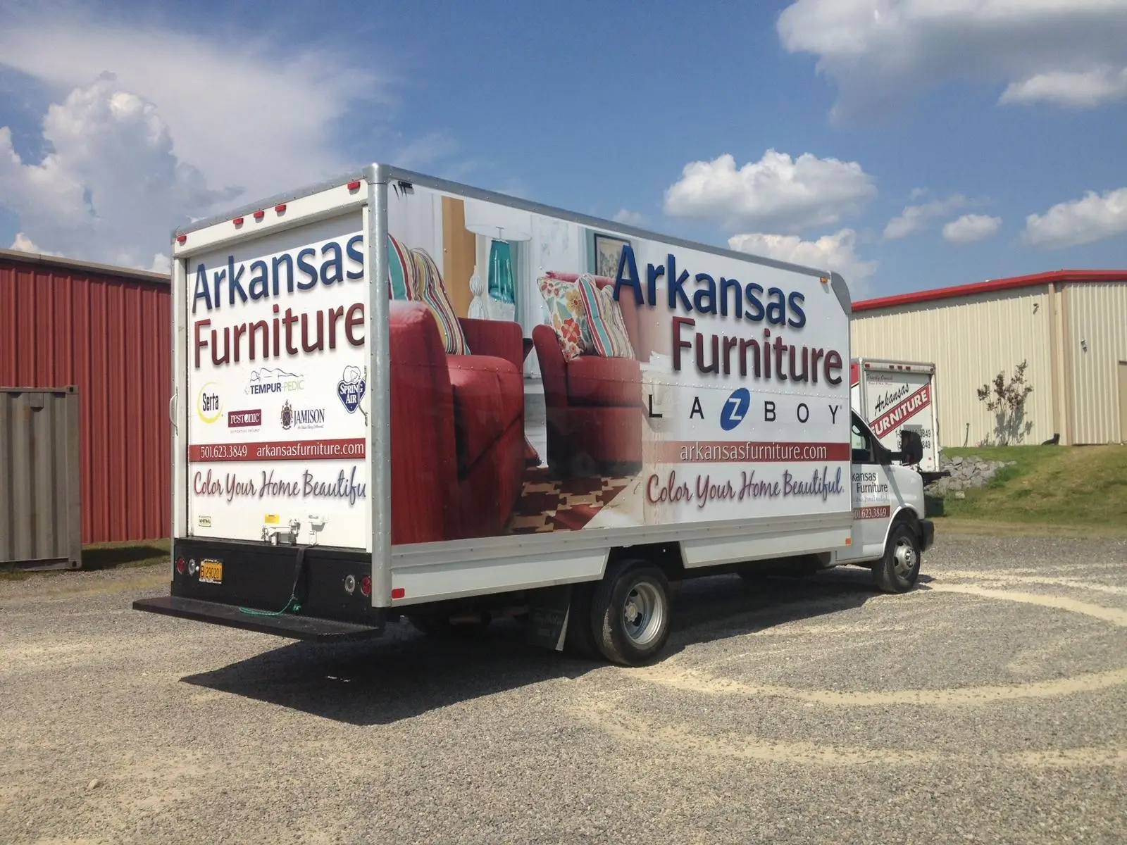 Arkansas Furniture delivery truck wrapped by Seiz Sign Company