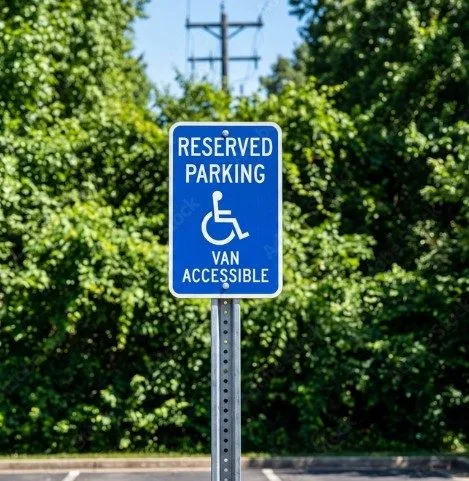 ADA-compliant accessible parking sign provided and installed by Seiz Sign Company